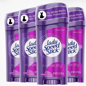 Lady Speed Stick Invisible Dry Antiperspirant Deodorant Shower Fresh 2.3oz 4Pack
